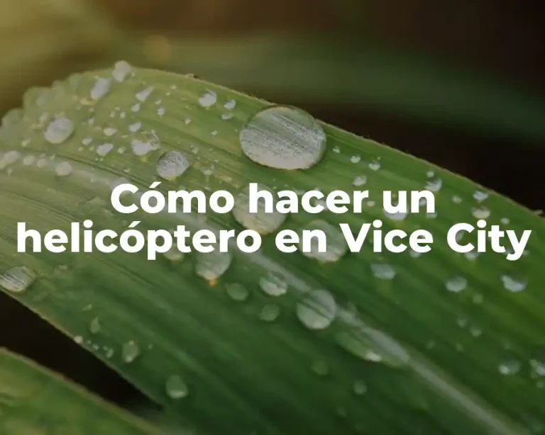 Cómo hacer un helicóptero en Vice City