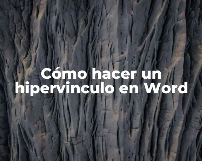 Cómo hacer un hipervinculo en Word