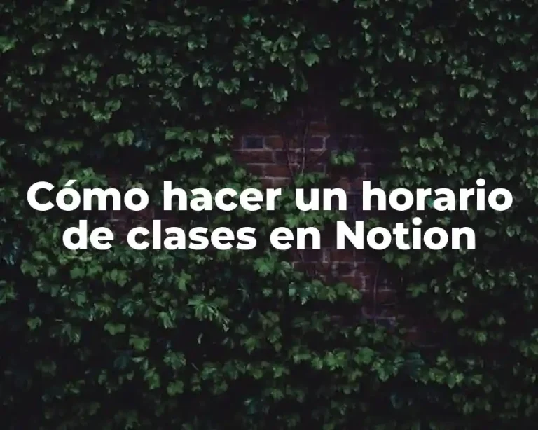Cómo hacer un horario de clases en Notion