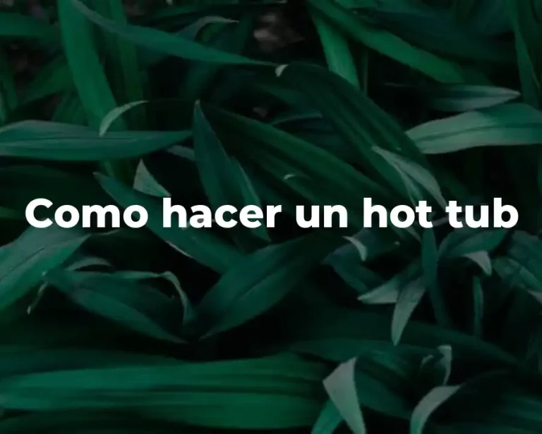 Como hacer un hot tub
