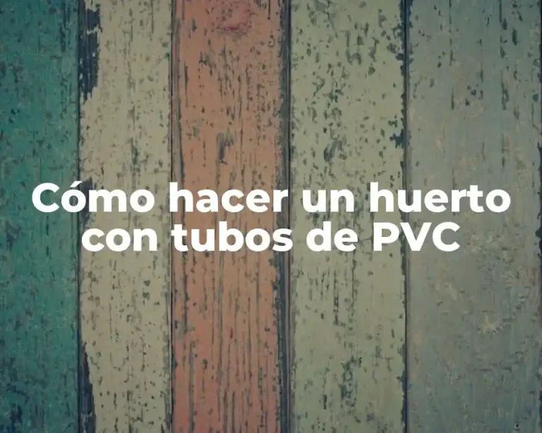 Cómo hacer un huerto con tubos de PVC