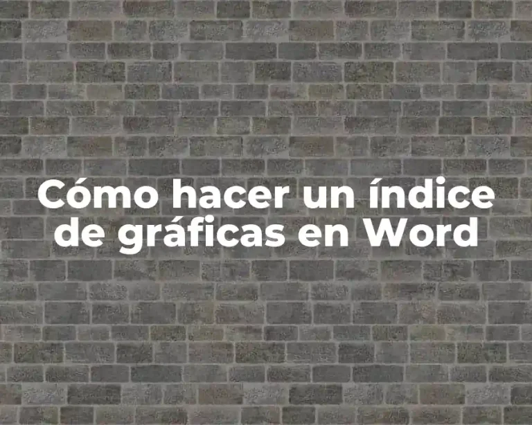 Cómo hacer un índice de gráficas en Word