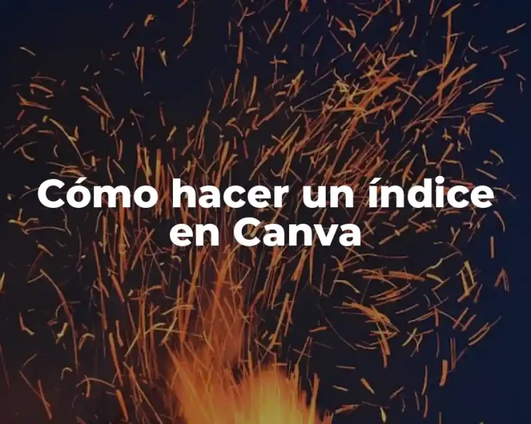 Cómo hacer un índice en Canva