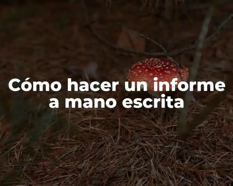 Cómo hacer un informe a mano escrita
