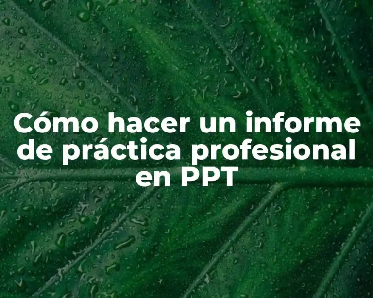 Cómo hacer un informe de práctica profesional en PPT