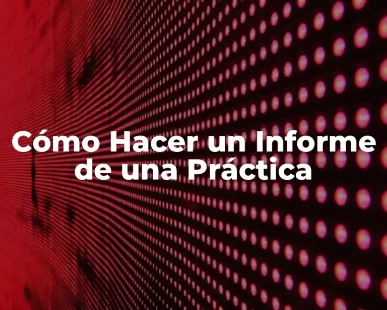 Cómo Hacer un Informe de una Práctica