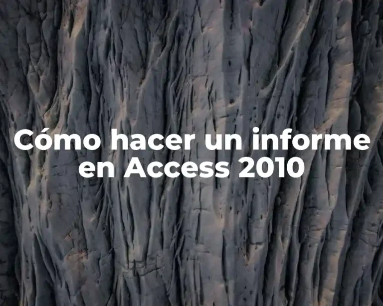 Cómo hacer un informe en Access 2010