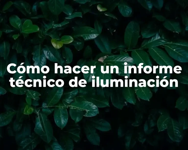 Cómo hacer un informe técnico de iluminación
