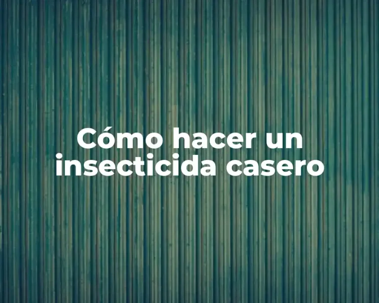 Cómo hacer un insecticida casero