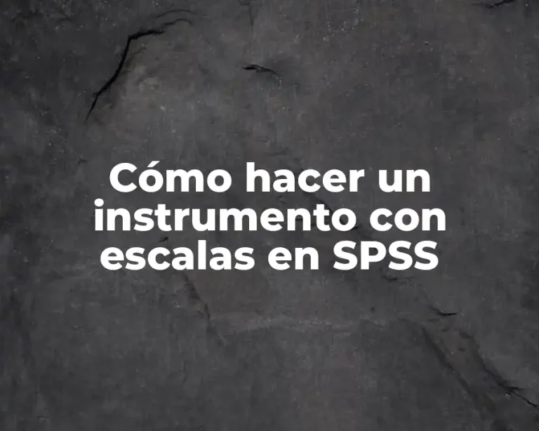 Cómo hacer un instrumento con escalas en SPSS