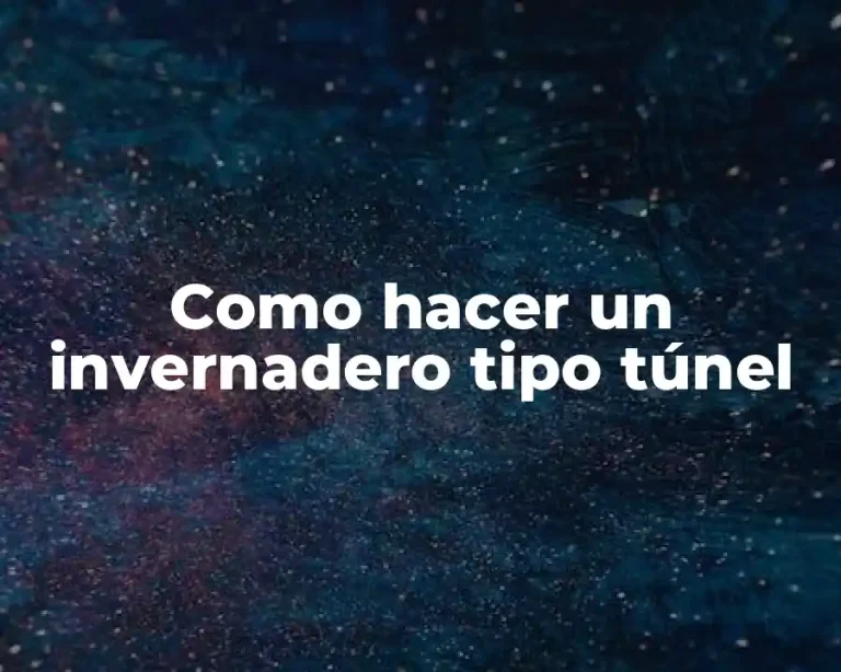 Como hacer un invernadero tipo túnel