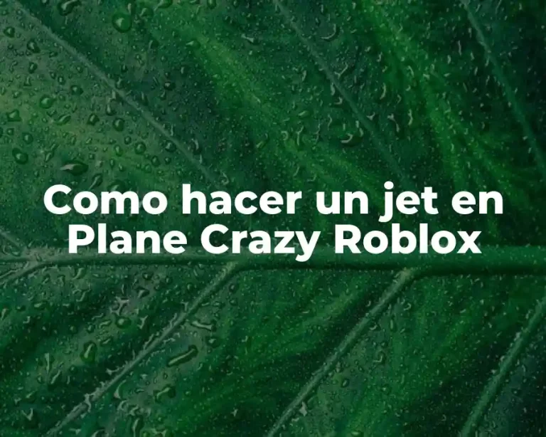 Como hacer un jet en Plane Crazy Roblox