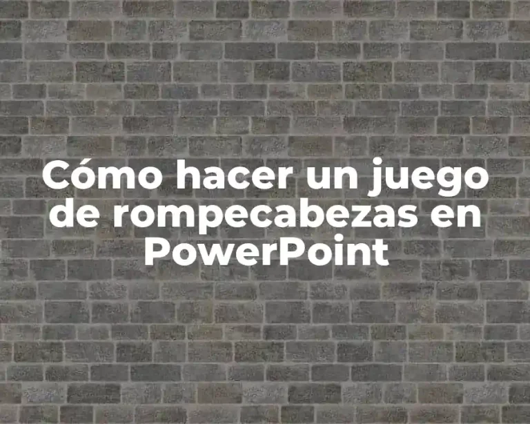 Cómo hacer un juego de rompecabezas en PowerPoint