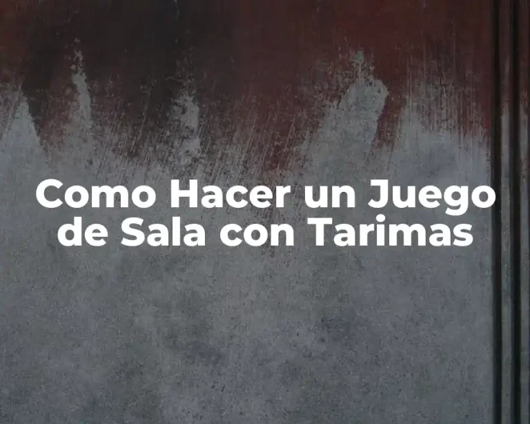 Como Hacer un Juego de Sala con Tarimas