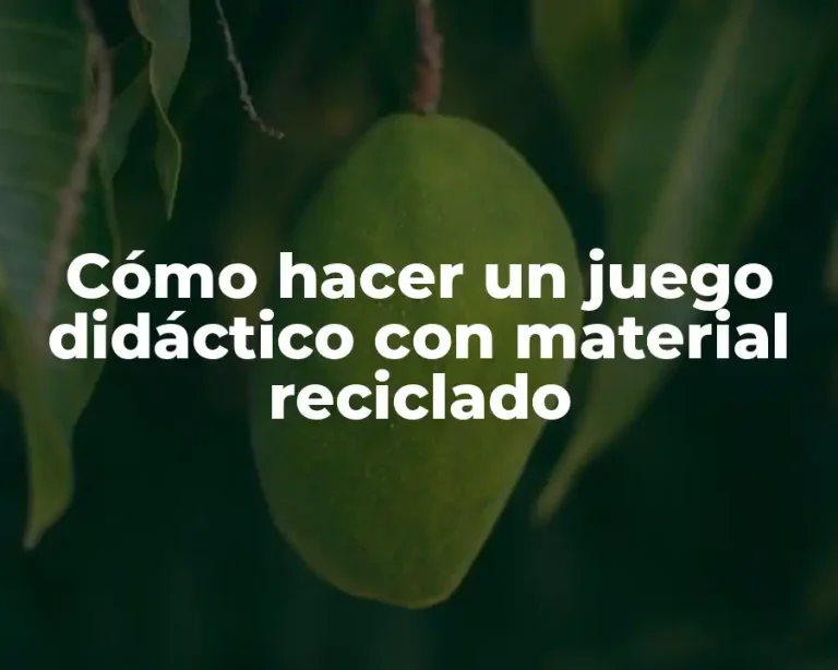 Cómo hacer un juego didáctico con material reciclado
