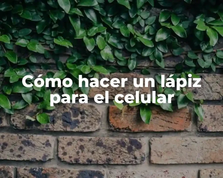 Cómo hacer un lápiz para el celular