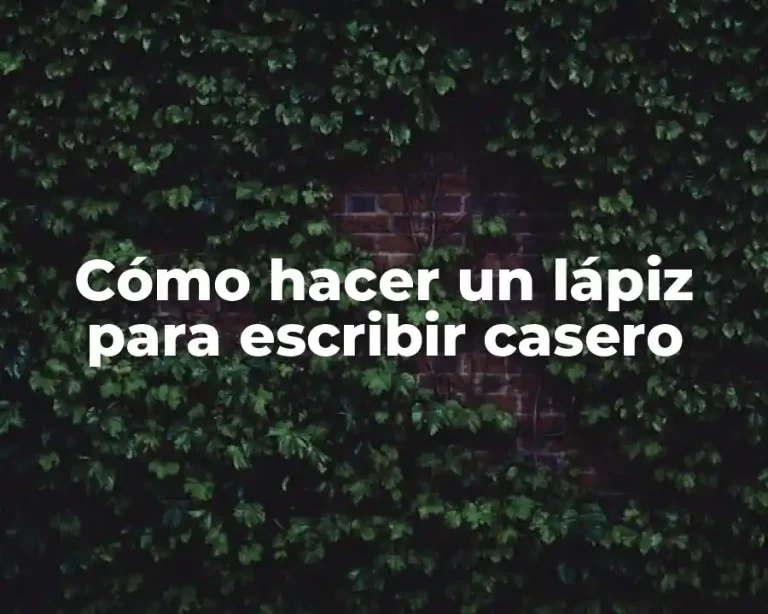 Cómo hacer un lápiz para escribir casero
