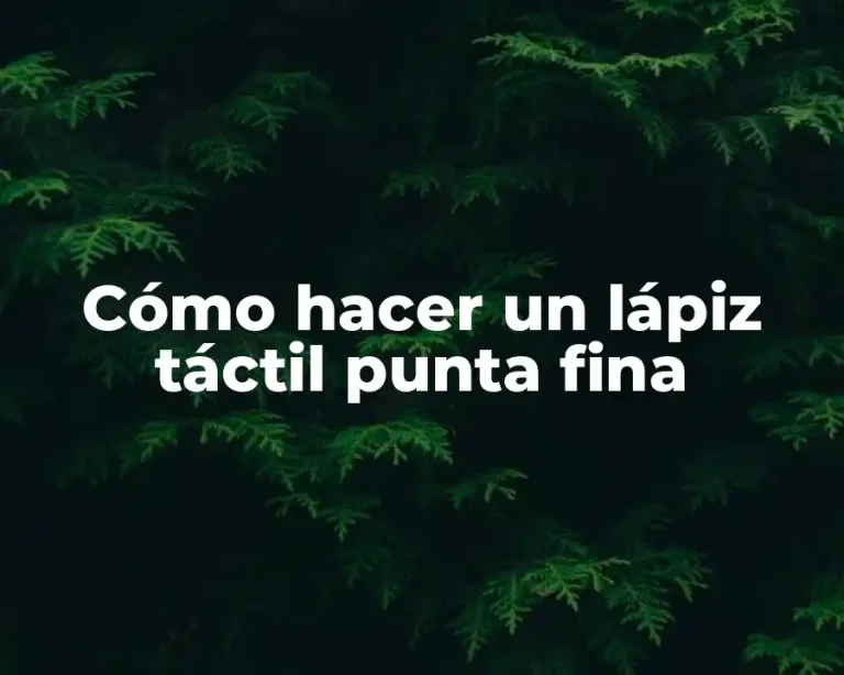 Cómo hacer un lápiz táctil punta fina