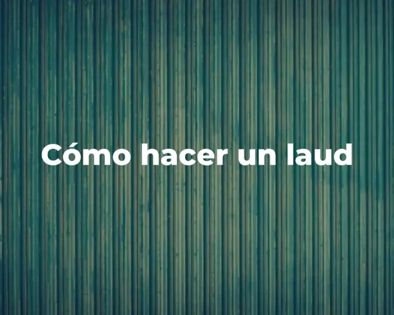 Cómo hacer un laud