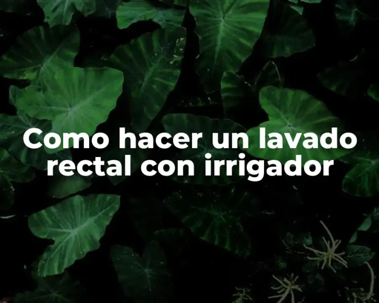 Como hacer un lavado rectal con irrigador