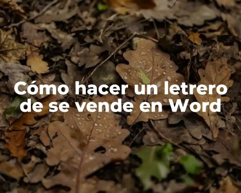 Cómo hacer un letrero de se vende en Word