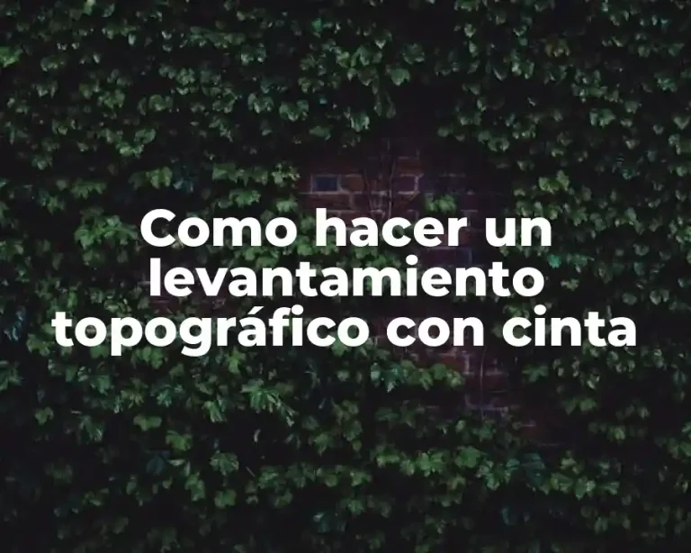 Como hacer un levantamiento topográfico con cinta