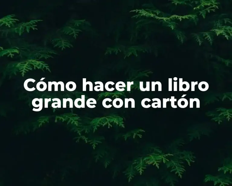 Cómo hacer un libro grande con cartón