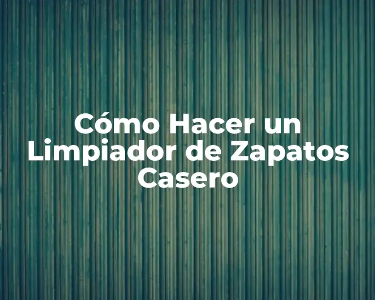 Cómo Hacer un Limpiador de Zapatos Casero