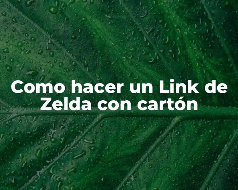 Como hacer un Link de Zelda con cartón