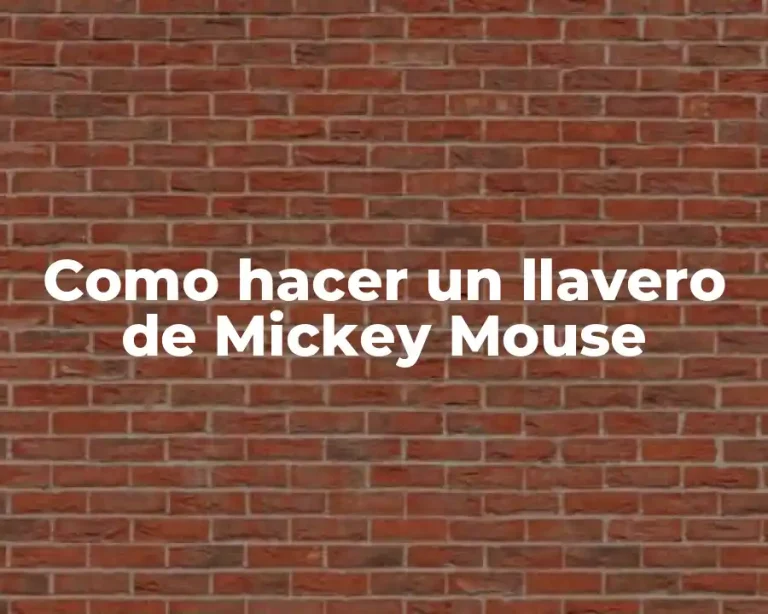 Como hacer un llavero de Mickey Mouse