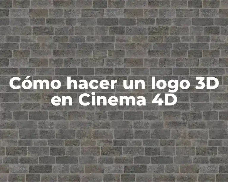 Cómo hacer un logo 3D en Cinema 4D