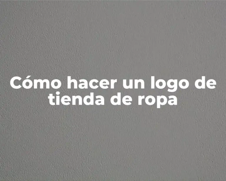 Cómo hacer un logo de tienda de ropa