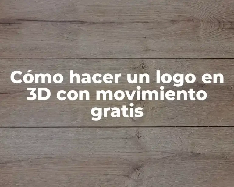 Cómo hacer un logo en 3D con movimiento gratis