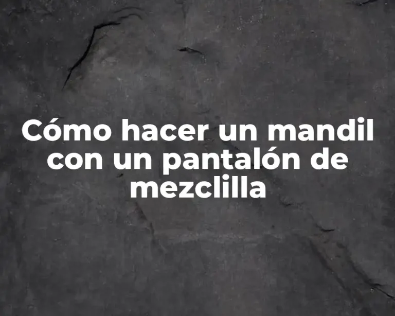 Cómo hacer un mandil con un pantalón de mezclilla
