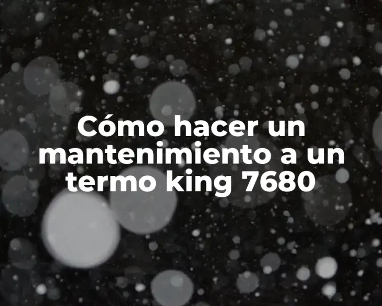 Cómo hacer un mantenimiento a un termo king 7680