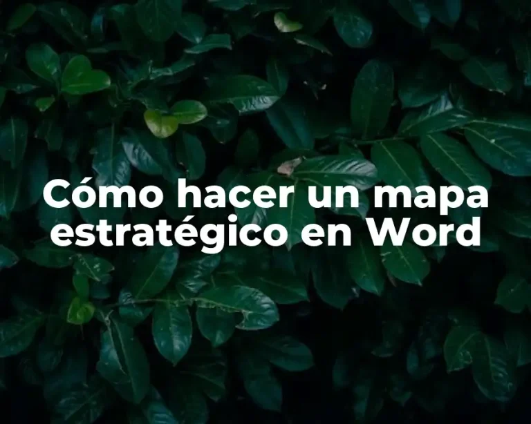 Cómo hacer un mapa estratégico en Word