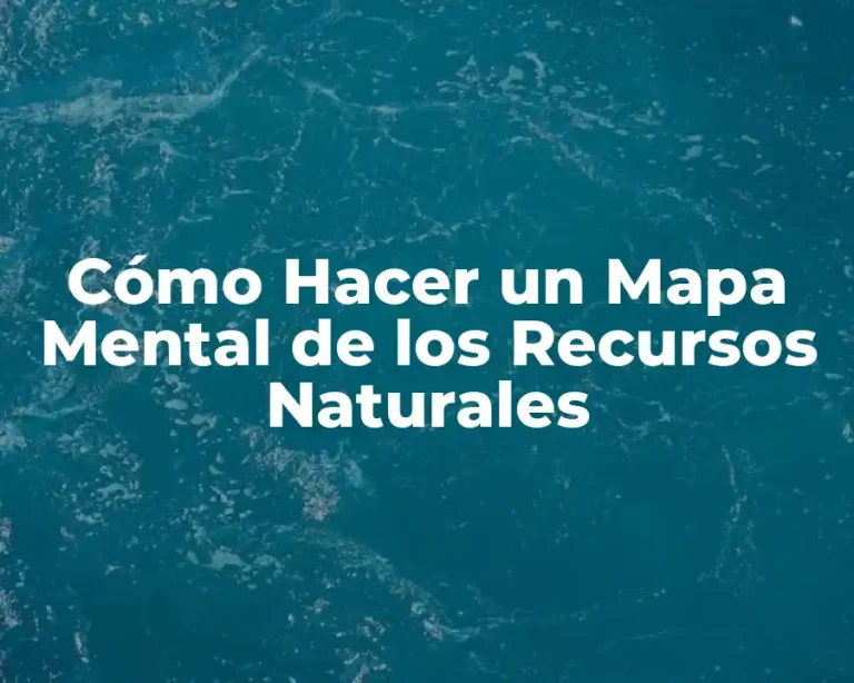 Cómo Hacer un Mapa Mental de los Recursos Naturales
