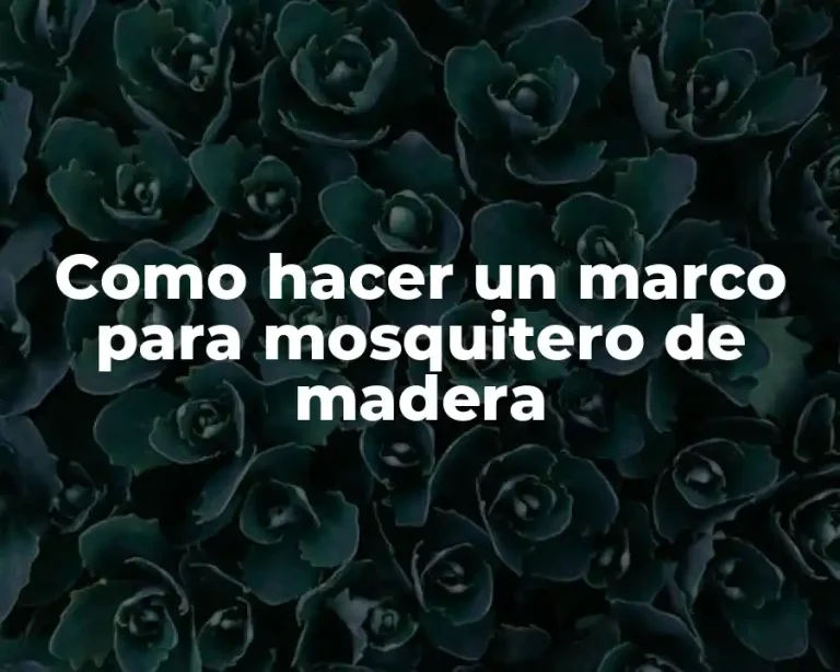 Como hacer un marco para mosquitero de madera