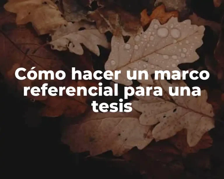 Cómo hacer un marco referencial para una tesis