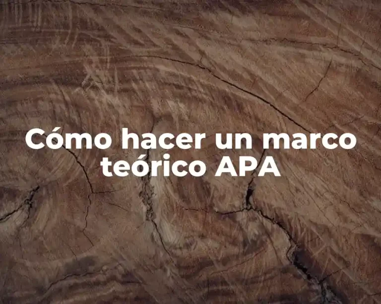 Cómo hacer un marco teórico APA