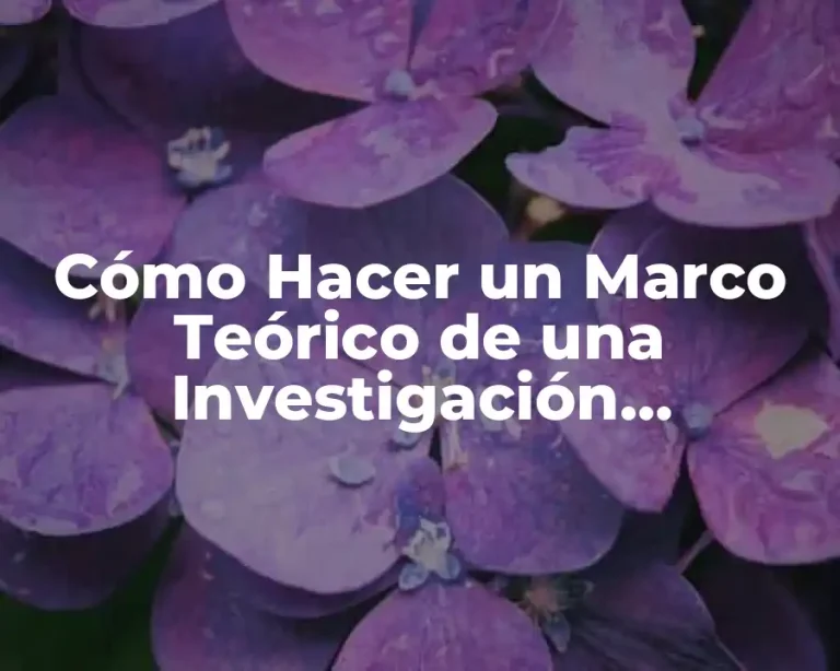 Cómo Hacer un Marco Teórico de una Investigación Documental
