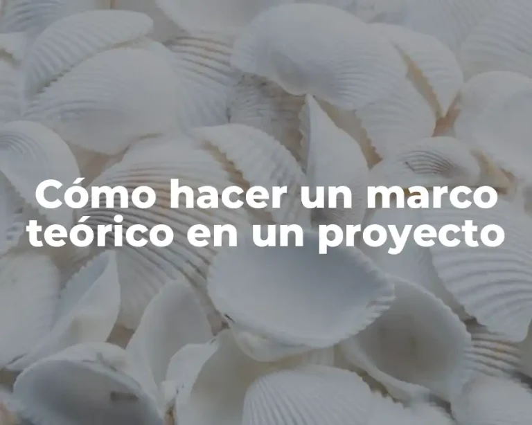 Cómo hacer un marco teórico en un proyecto