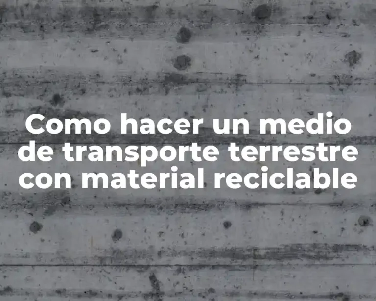 Como hacer un medio de transporte terrestre con material reciclable