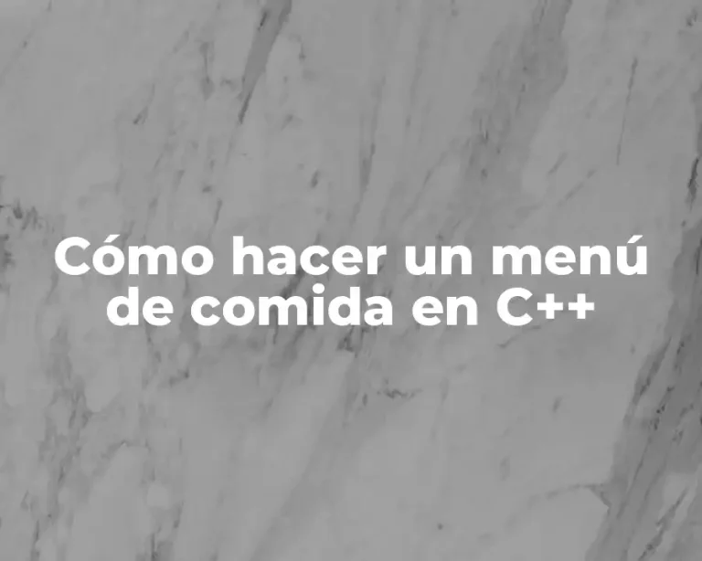 Cómo hacer un menú de comida en C++