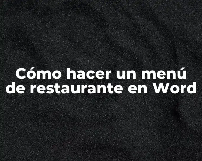 Cómo hacer un menú de restaurante en Word
