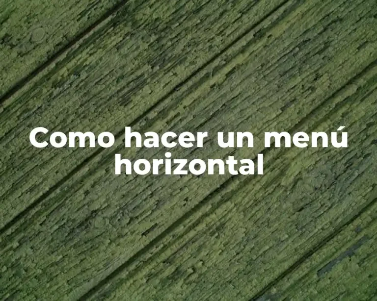 Como hacer un menú horizontal