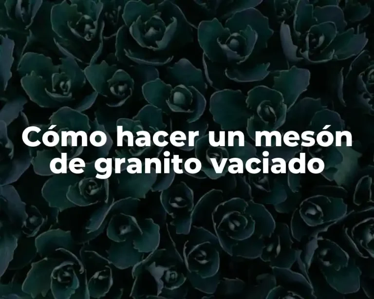 Cómo hacer un mesón de granito vaciado