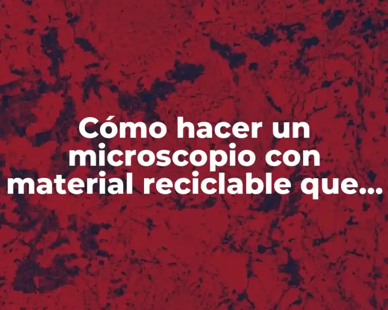 Cómo hacer un microscopio con material reciclable que funcione