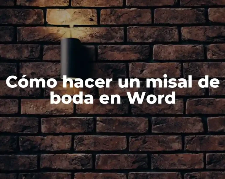 Cómo hacer un misal de boda en Word