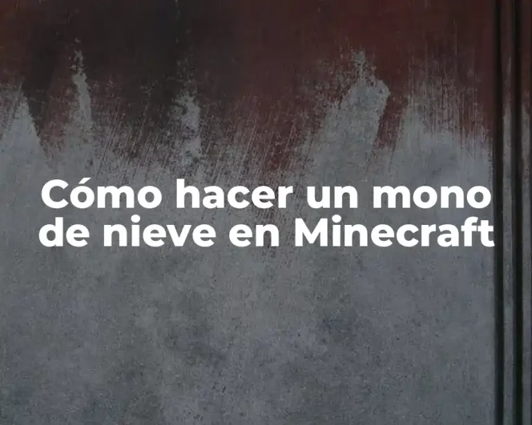 Cómo hacer un mono de nieve en Minecraft